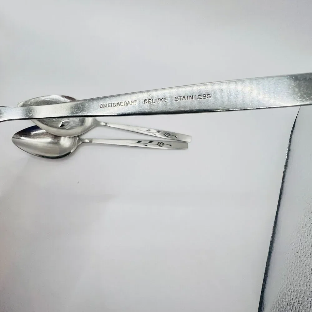 VTG Oneida Craft Deluxe Stainless Capistrano Rose 3 pieces fork spoon pie